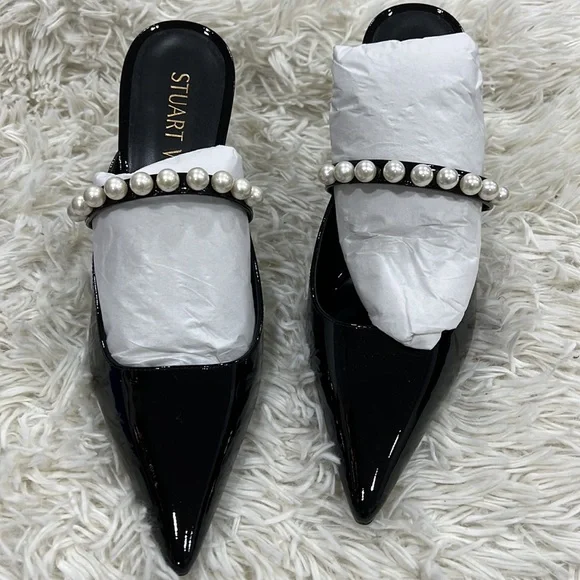 STUART WEITZMAN Leather Goldie Mules 100 - Picture 3 of 8